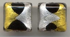 Black 20 MM Square "Pillow" with Gold & Silver, was $7.70, Sale $6.90